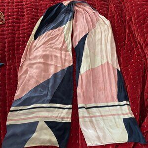 Vintage Ginnie Johansen silk  long scarf 58" x 11"